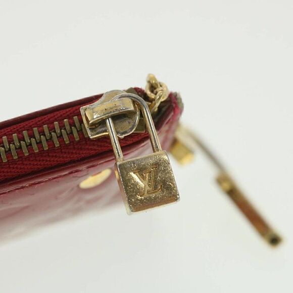 LOUIS VUITTON Monogram Vernis Pochette cree Coin Purse Red - Picture 9 of 15